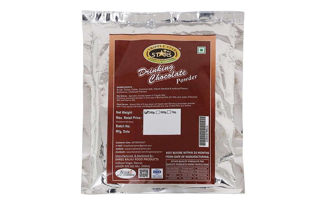 Tripple Star Drinking Chocolate Powder    Pack  200 grams